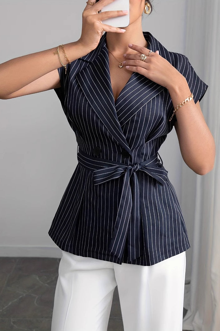 Boss Mode Striped Blazer Top