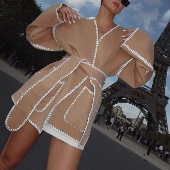 The Beige Agenda Belted Coat