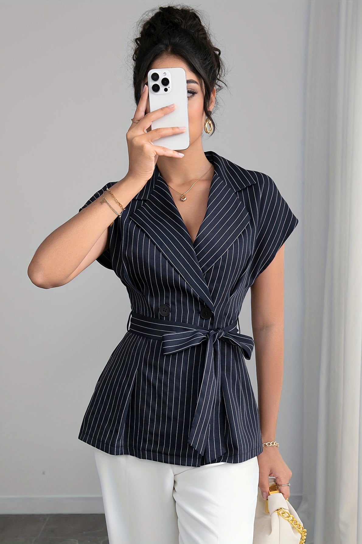 Boss Mode Striped Blazer Top
