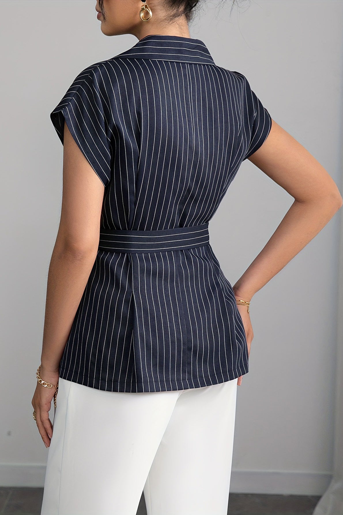 Boss Mode Striped Blazer Top