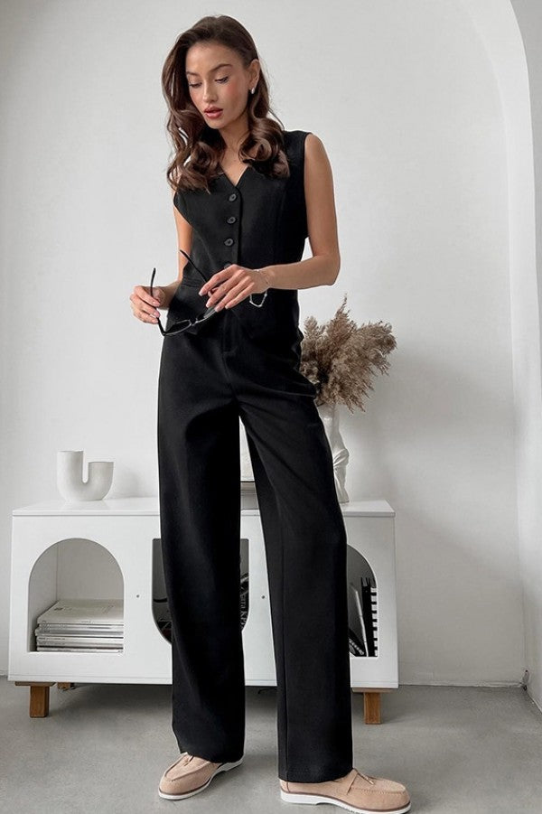 Girl Boss Linen Co-ords Black