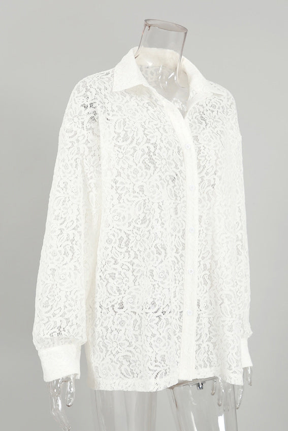 Ivory Lace Beach Shirt