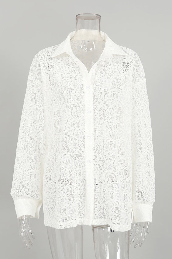 Ivory Lace Beach Shirt