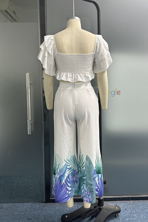 Printed Off Shoulder Co-ords