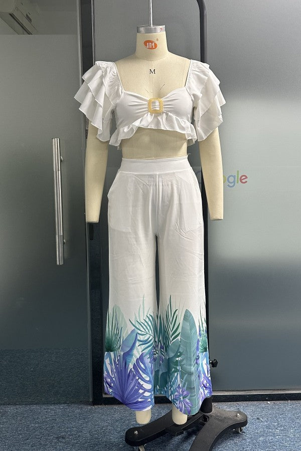 Printed Off Shoulder Co-ords