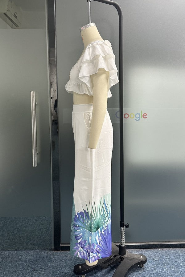 Printed Off Shoulder Co-ords
