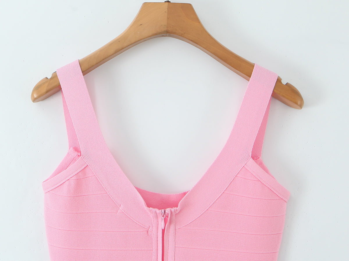Pink Sculpt Bandage Dress
