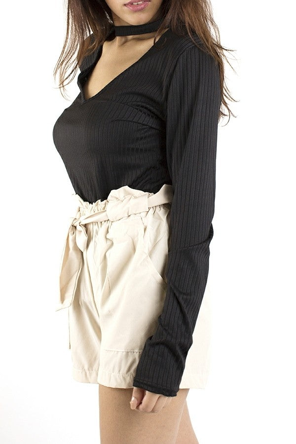 Black Halter Choker Top