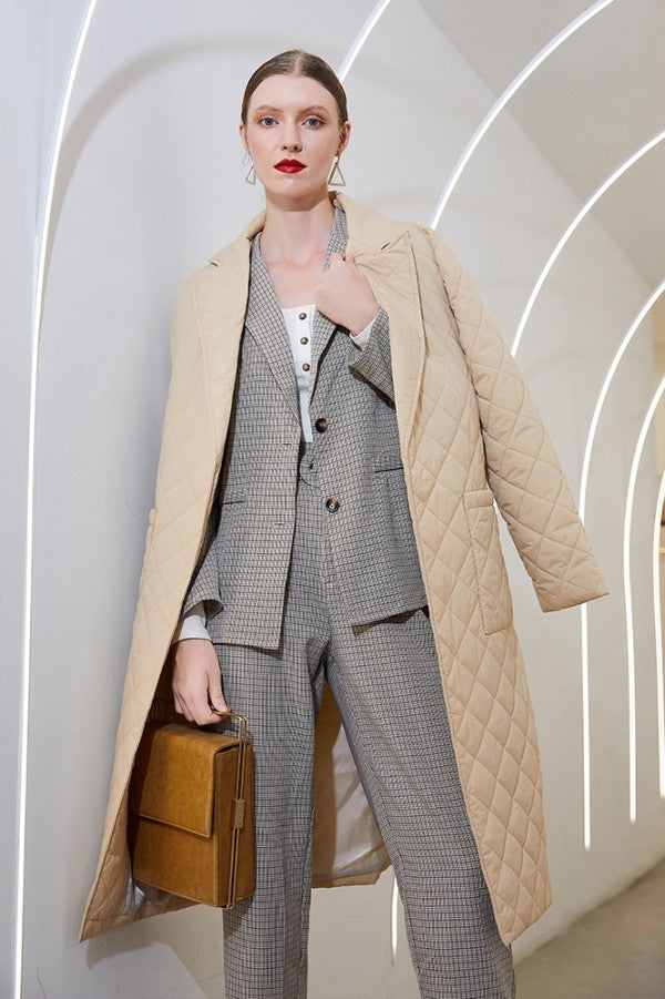 Luxe Quilted Long Overcoat
