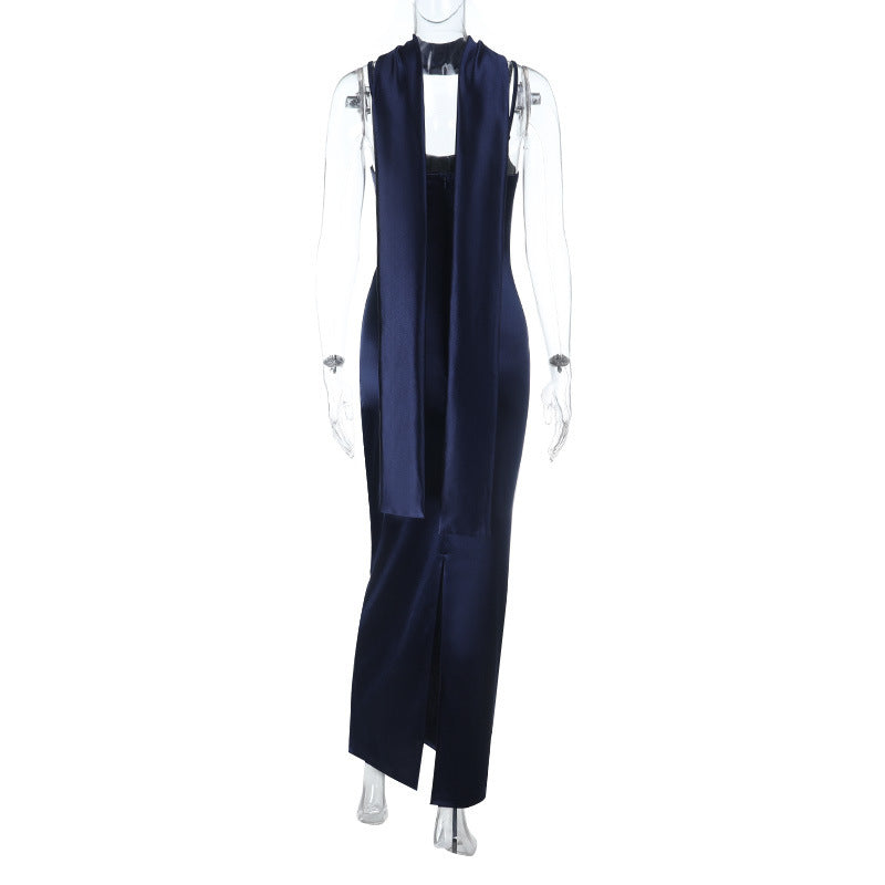 Celestine Satin Evening Dress