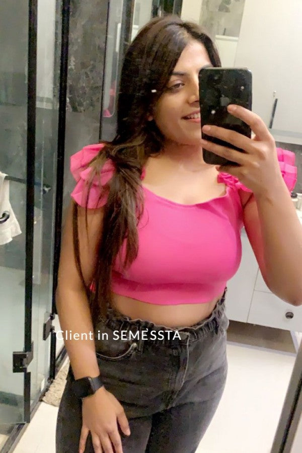 Pink Bow Ruffle Top