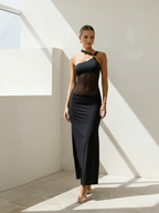 Midnight Tidal Silhouette Dress