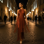 Sienna Fringe Halter Dress