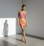 Sunset Bloom Sequin Mini Dress