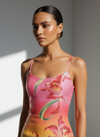Sunset Bloom Sequin Mini Dress