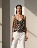 Midnight Mosaic Beaded Top