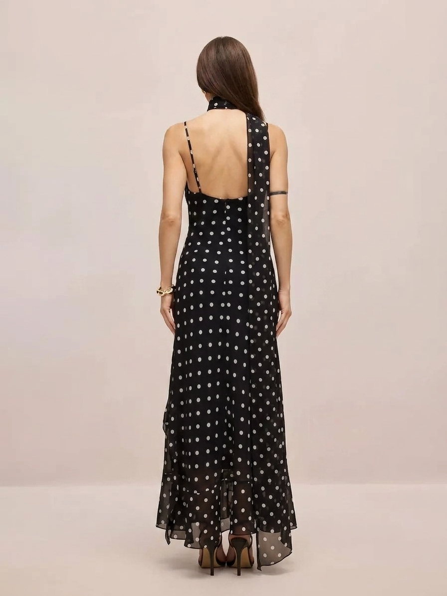 Midnight Polka Dot Dress