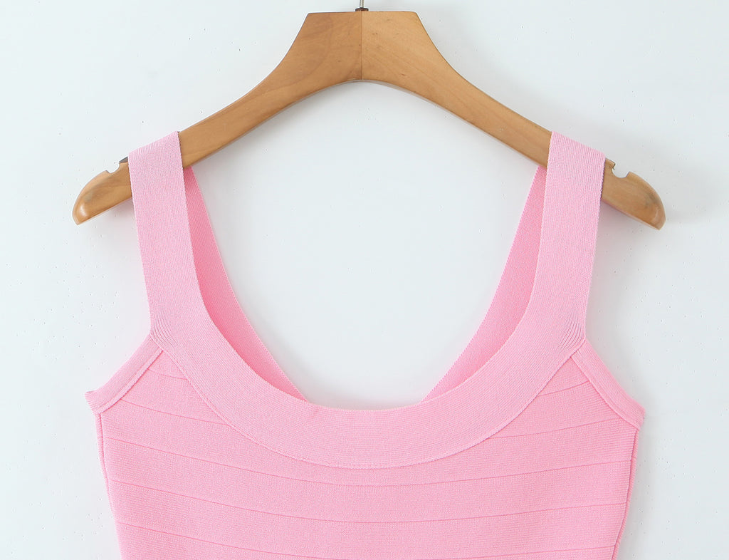Pink Sculpt Bandage Dress