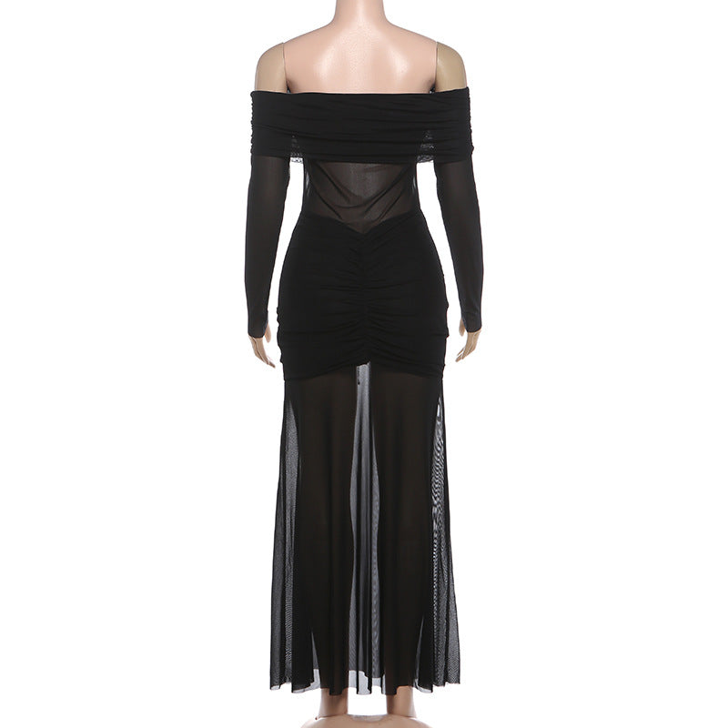 Élan Noire Sheer Dress