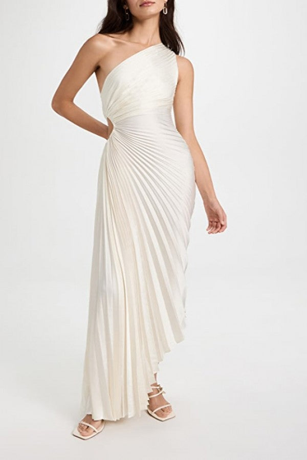 White Pleated Dress