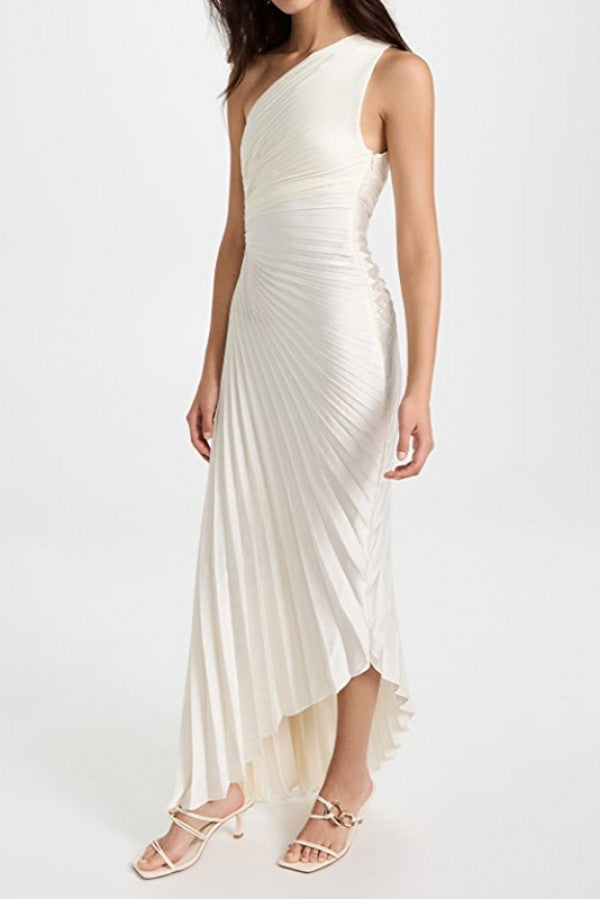White Pleated Dress
