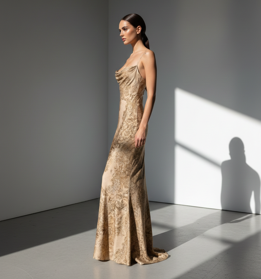 Aurelia Drape Column Gown