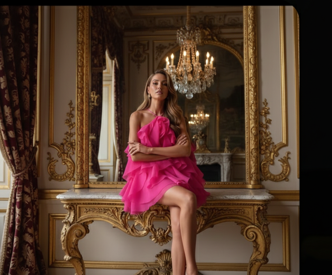 Fuchsia Reverie Ruffle Dress