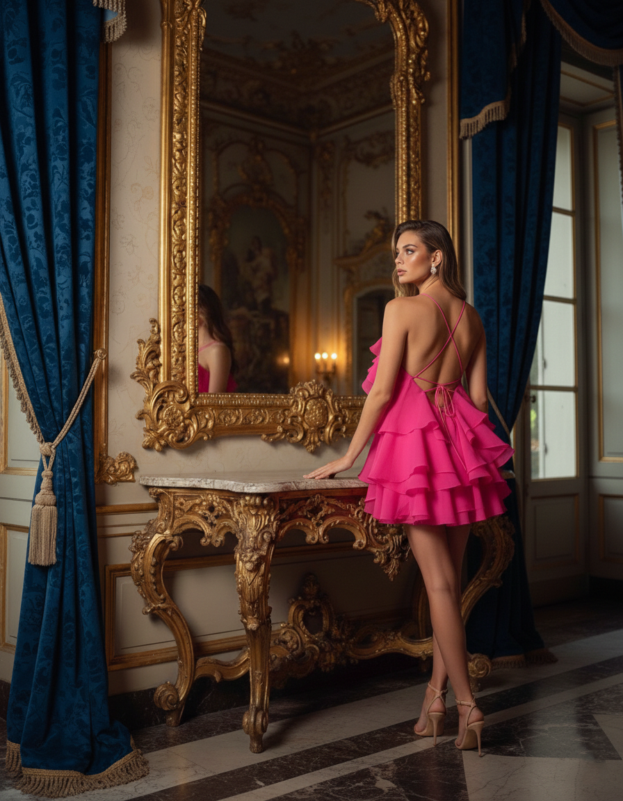 Fuchsia Reverie Ruffle Dress