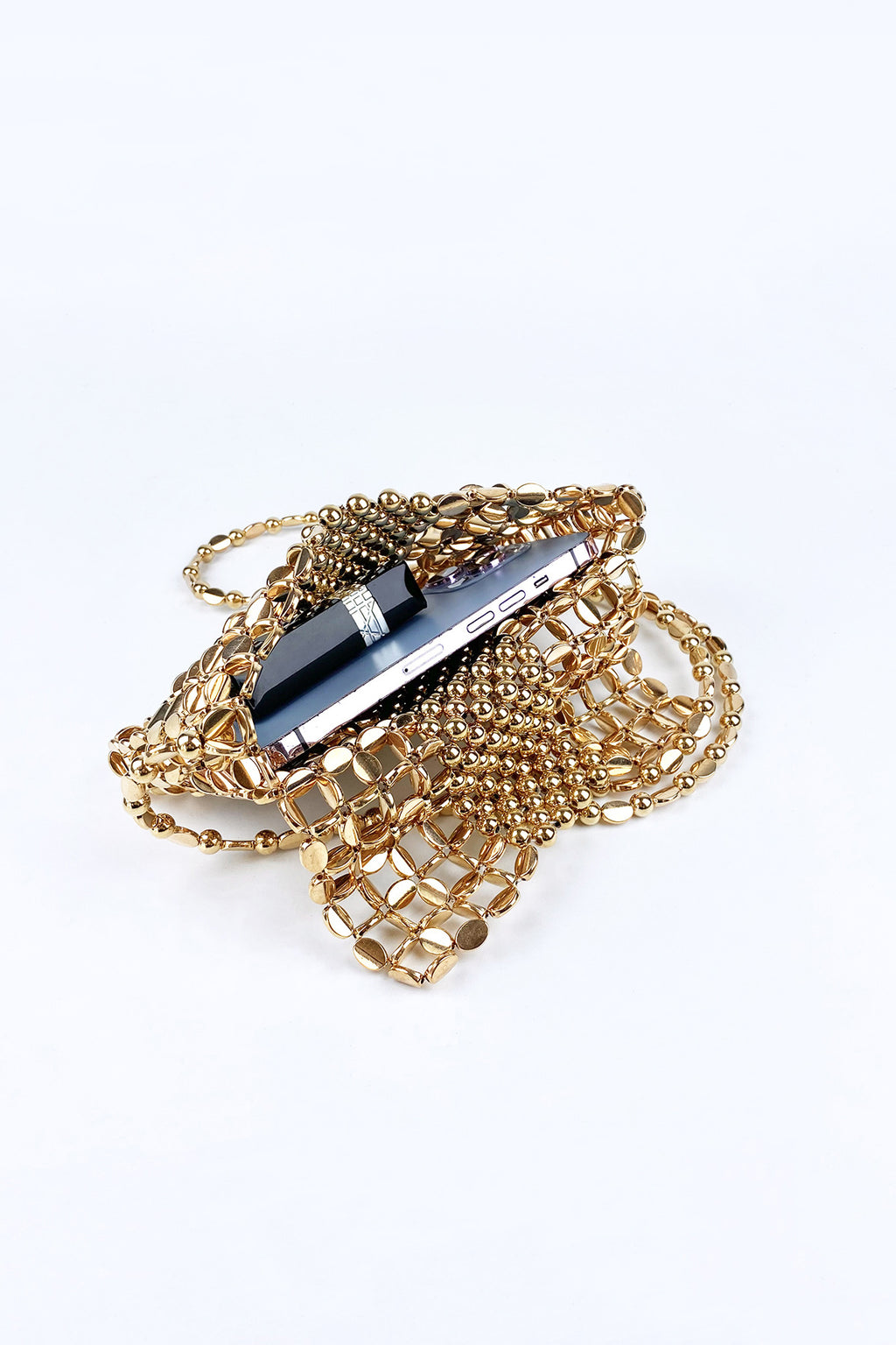 Golden Beaded Luxe Bag