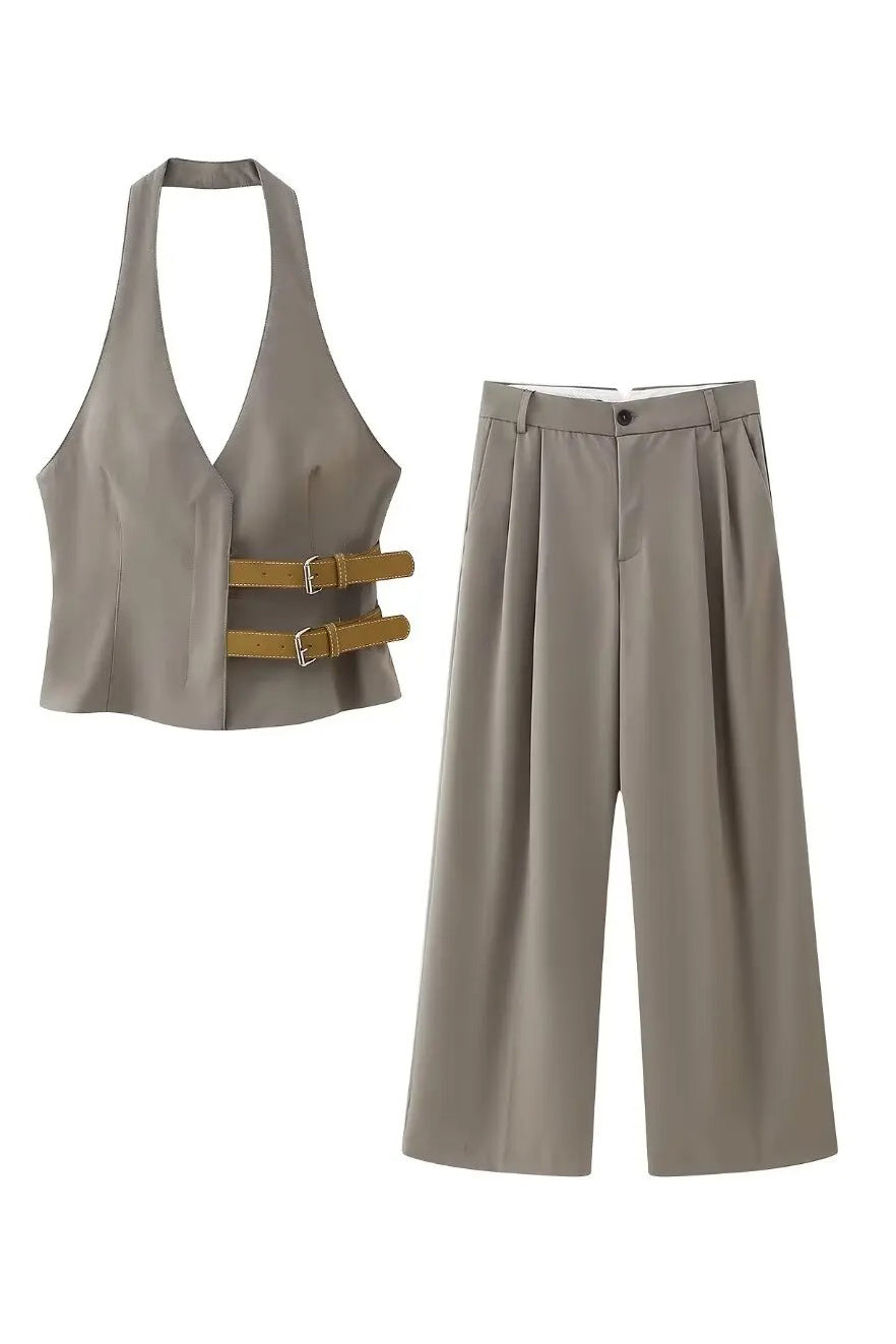 Retro Belt Halter Co-ords