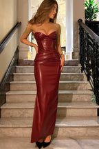 Wine Envy PU Dress