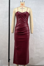 Wine Envy PU Dress