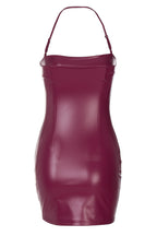Faux Leather Mini Dress - Merlot