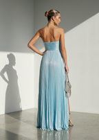 Skyfall Metallic Pleated Gown