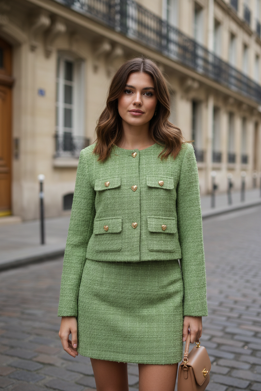 Tweed Emerald Charm Set