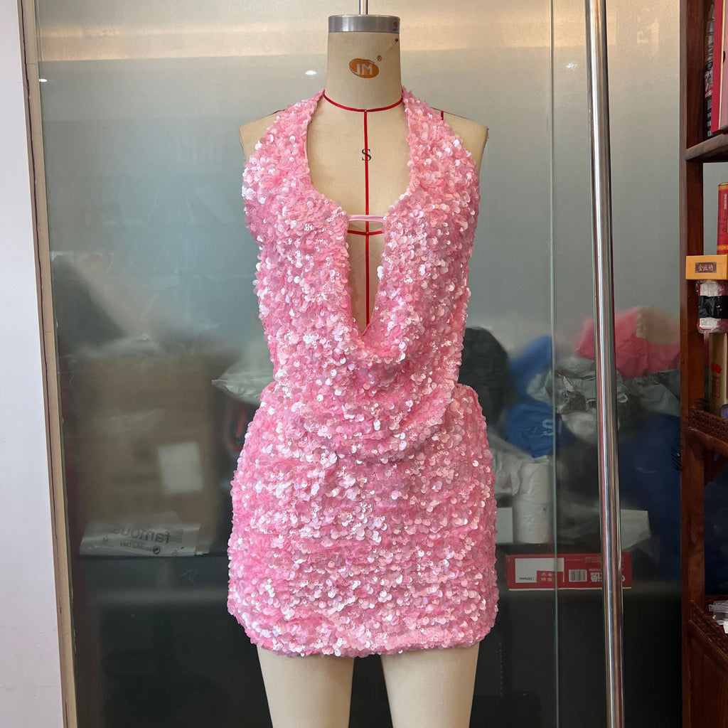 Pink Champagne Sequin Set