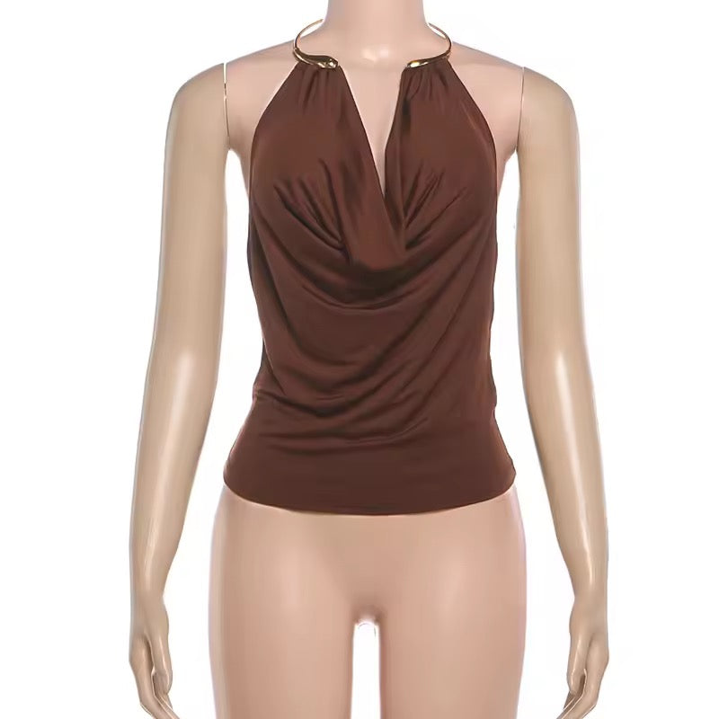 Élitaire Drape Halter Top