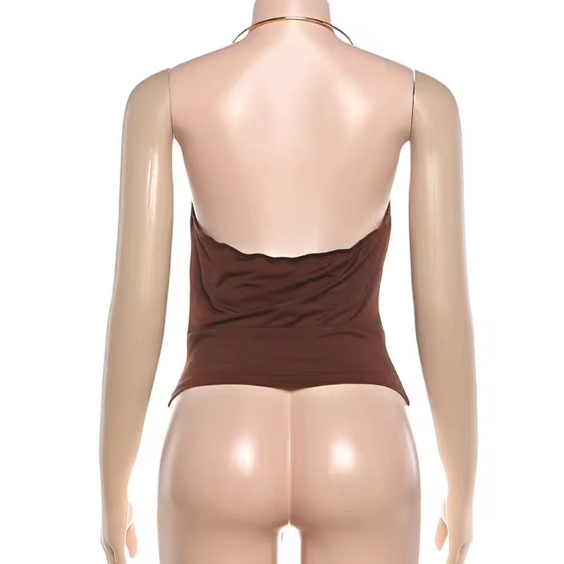 Élitaire Drape Halter Top