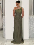Olive Siren Drape Gown