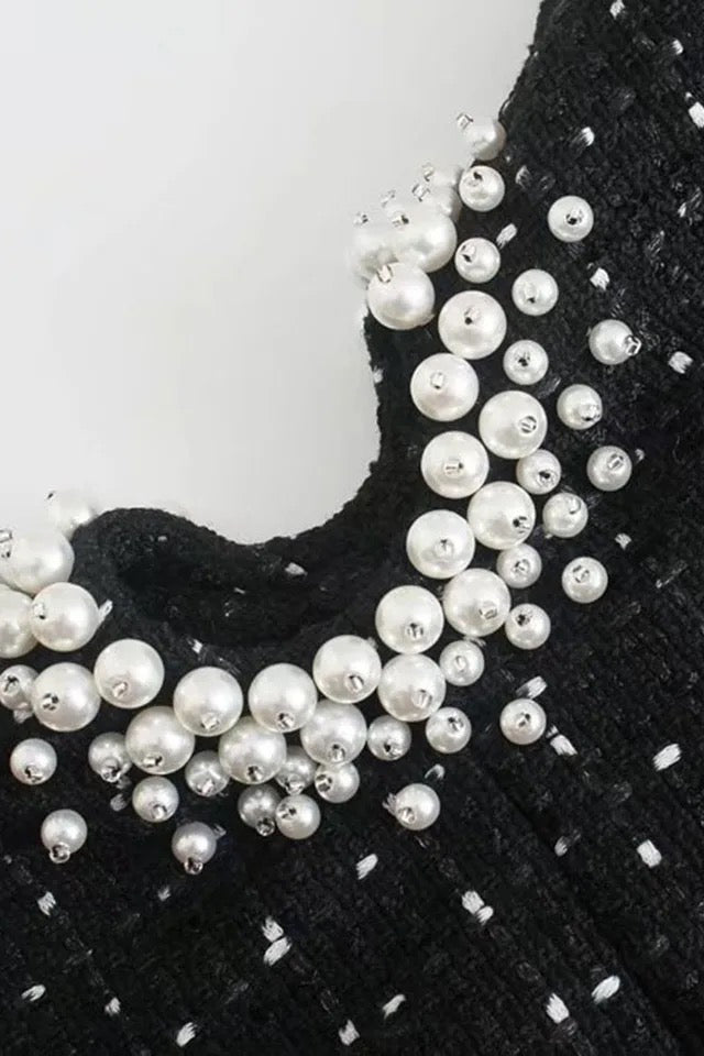 Sassy Pearl Tweed Dress