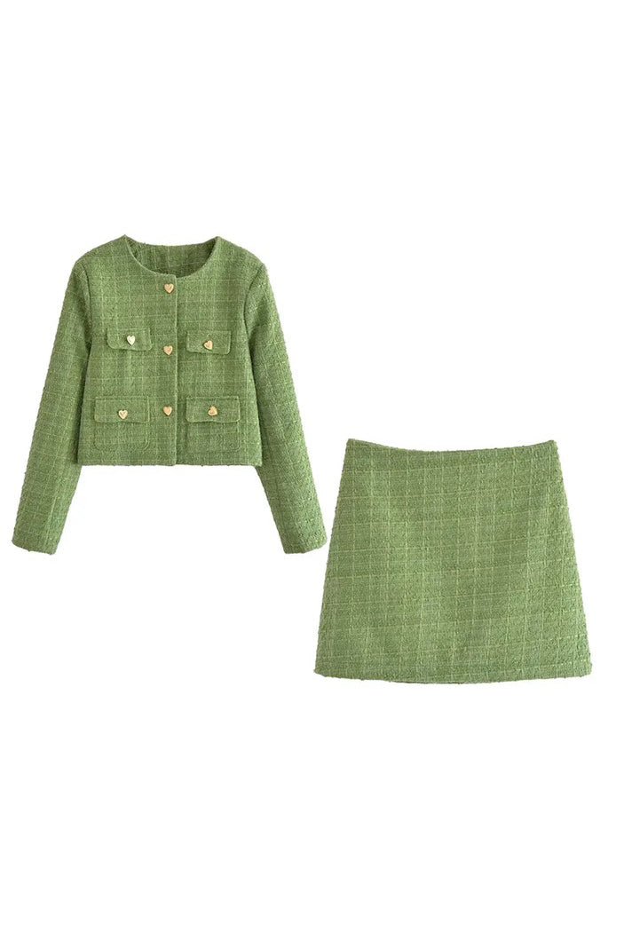 Tweed Emerald Charm Set