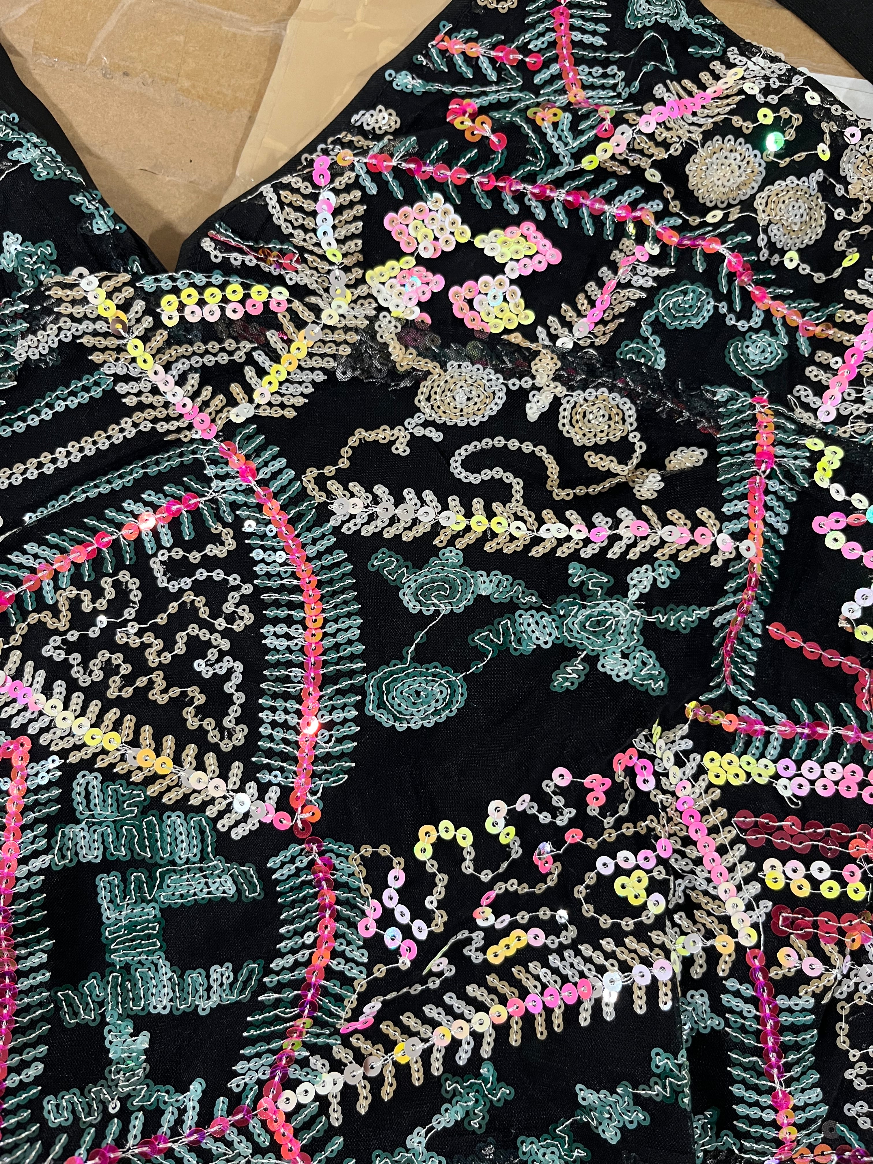 Midnight Mosaic Beaded Top