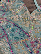 Aqua Beaded Top