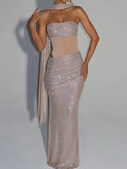 Celestial Glow Draped Dress