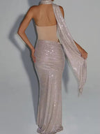 Celestial Glow Draped Dress