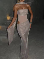 Celestial Glow Draped Dress