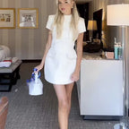 Ivory Pearl Tweed Dress