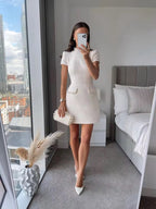Ivory Pearl Tweed Dress