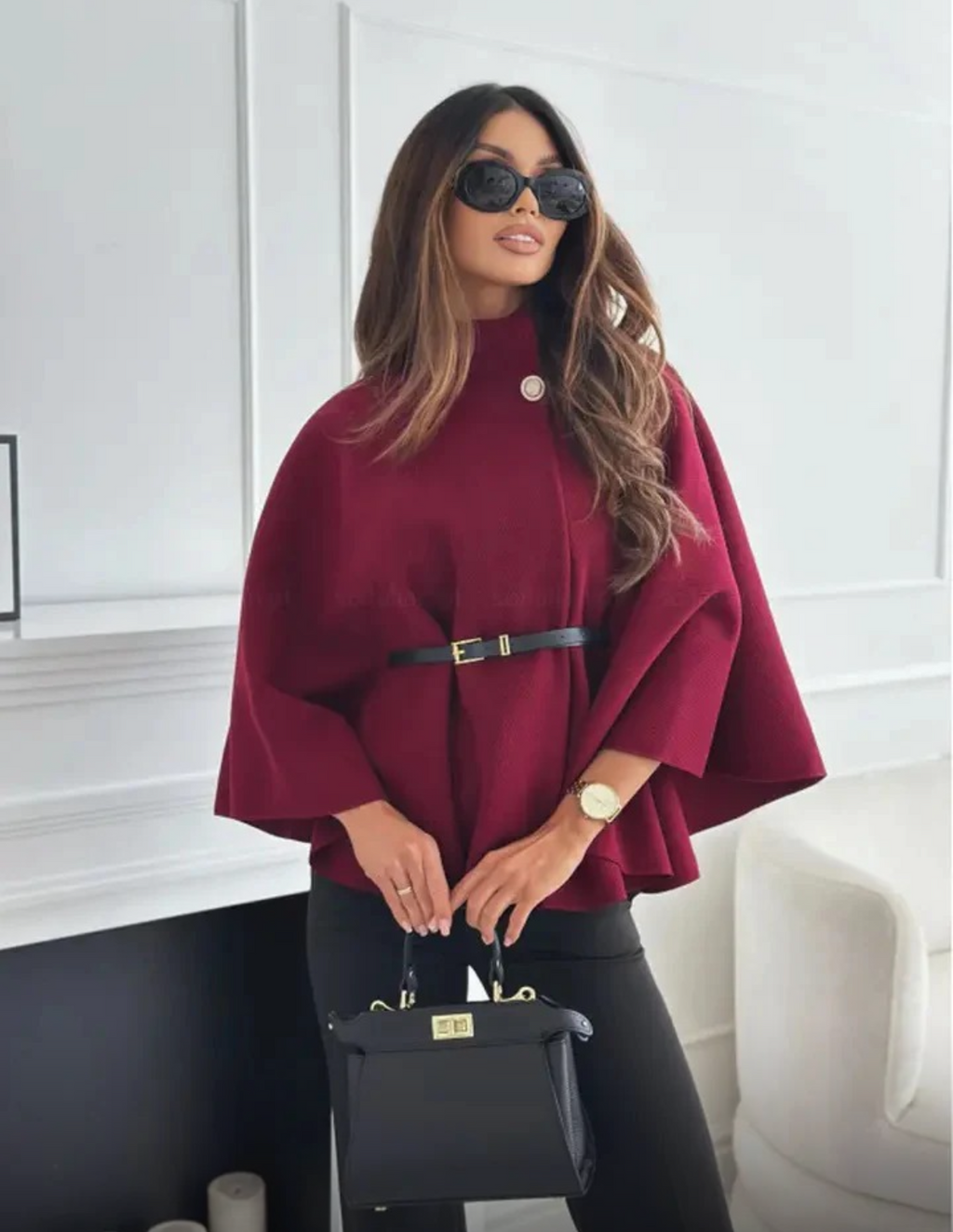 Crimson Cloak Cape Top