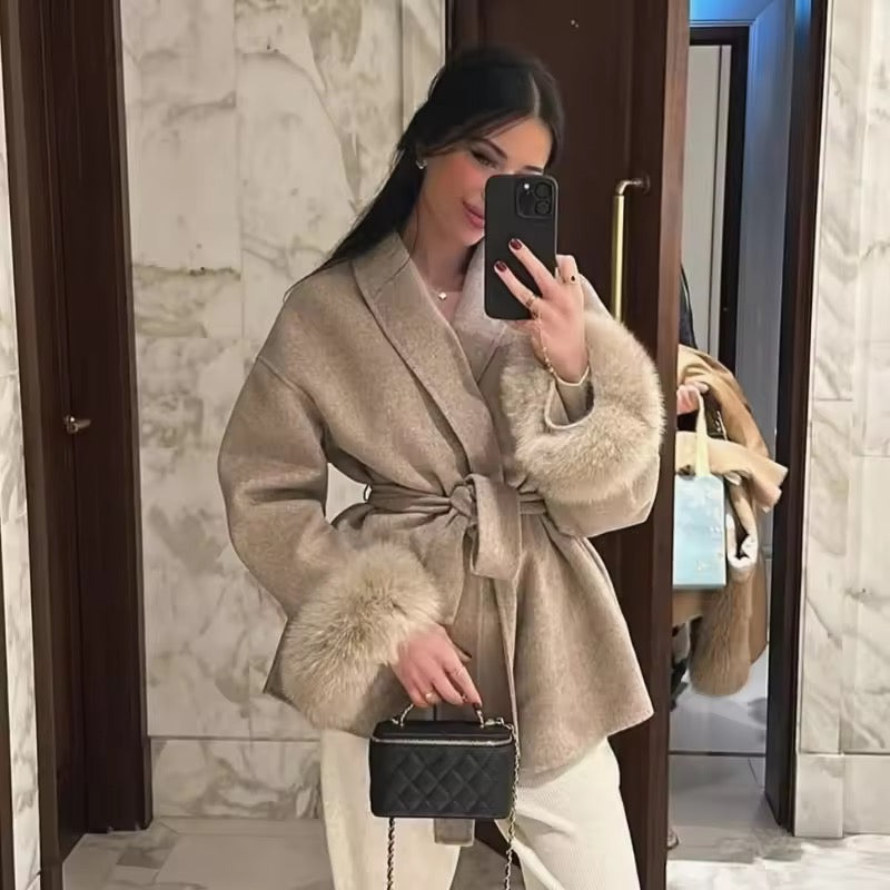 The Vienna Plush-Cuff Coat